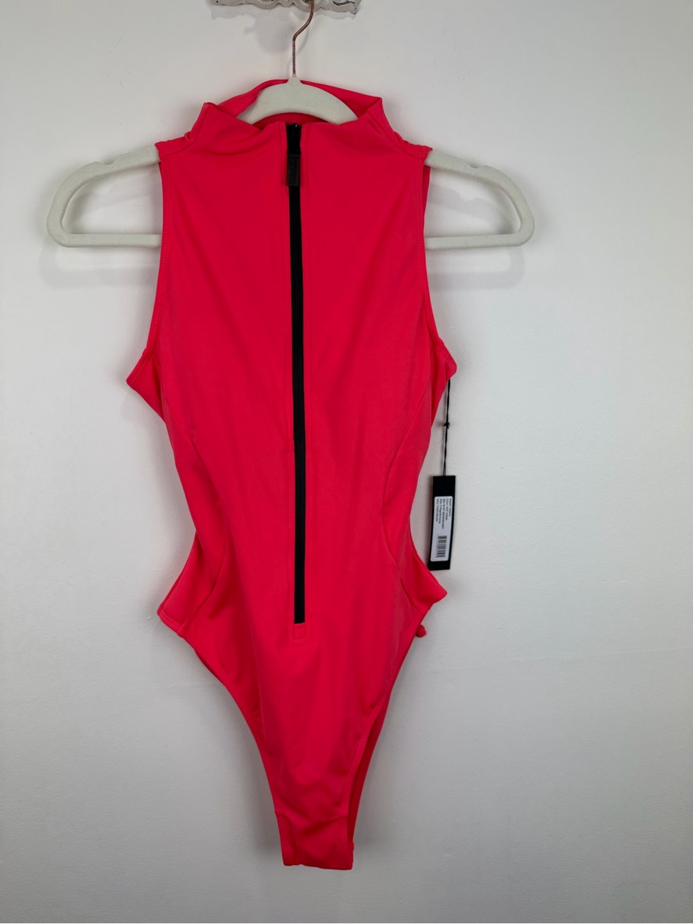 TA3 Hi Cut Sleeveless Surfy Hot Coral One Piece Swimsuit S NWT